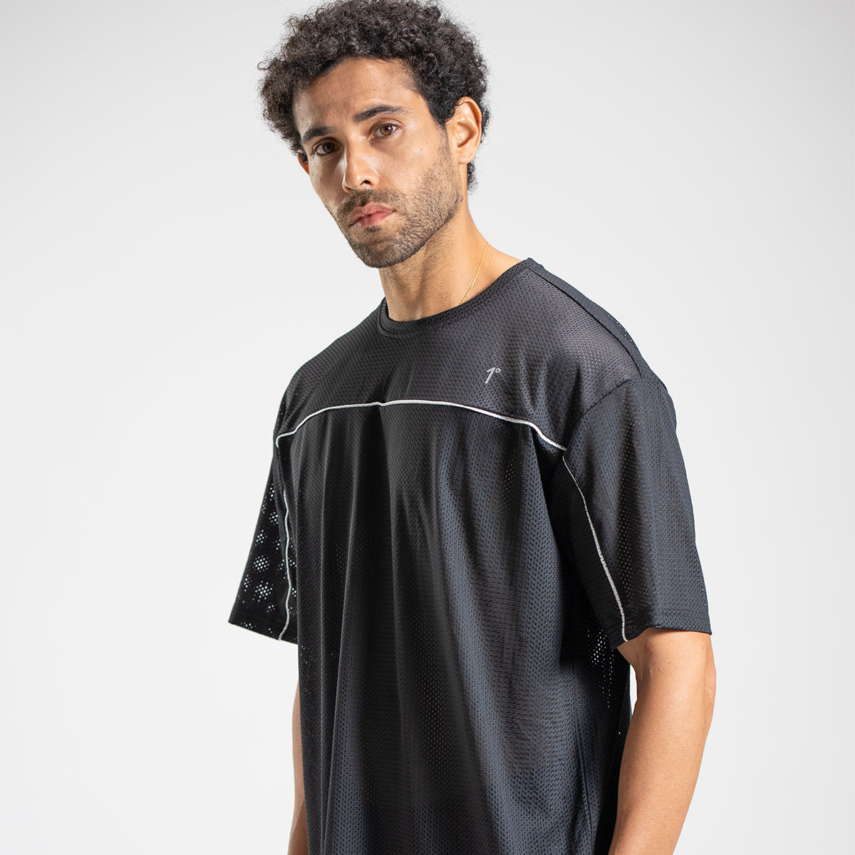 Black Ultra light performance Mesh tee