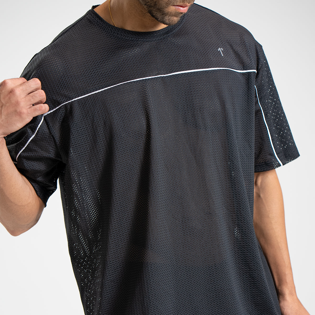 Black Ultra light performance Mesh tee