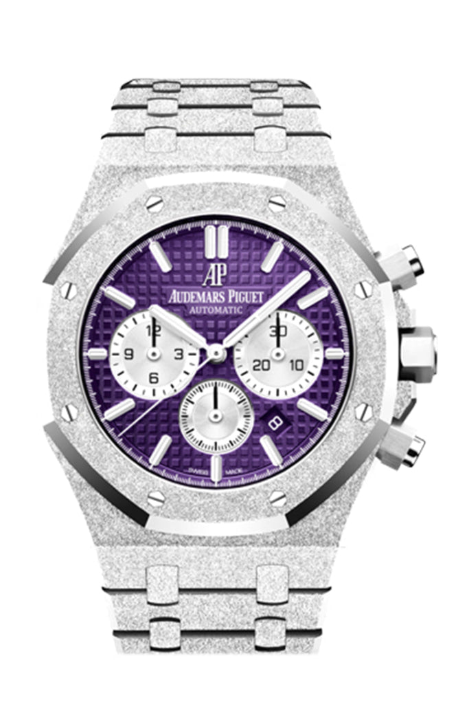 Audemars Piguet Royal Oak 41mm Frosted Gold Plum Purple Watch 26331BC.GG.1224BC.01 DCM