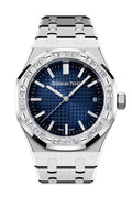 Audemars Piguet Royal Oak Blue Diamond Baguette Dial White Gold Diamond Set Bezel Watch 77451BC.ZZ.1261BC.01