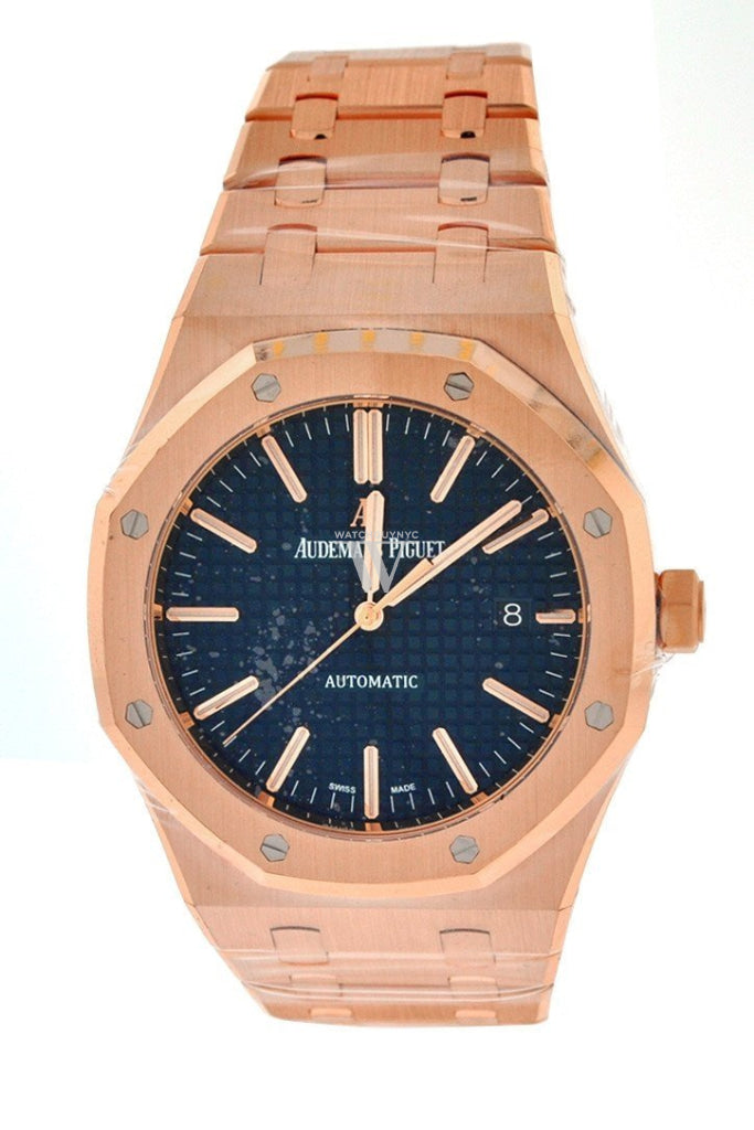 Audemars Piguet Royal Oak Selfwinding Automatic Blue Dial 18Kt Pink Gold Mens Watch