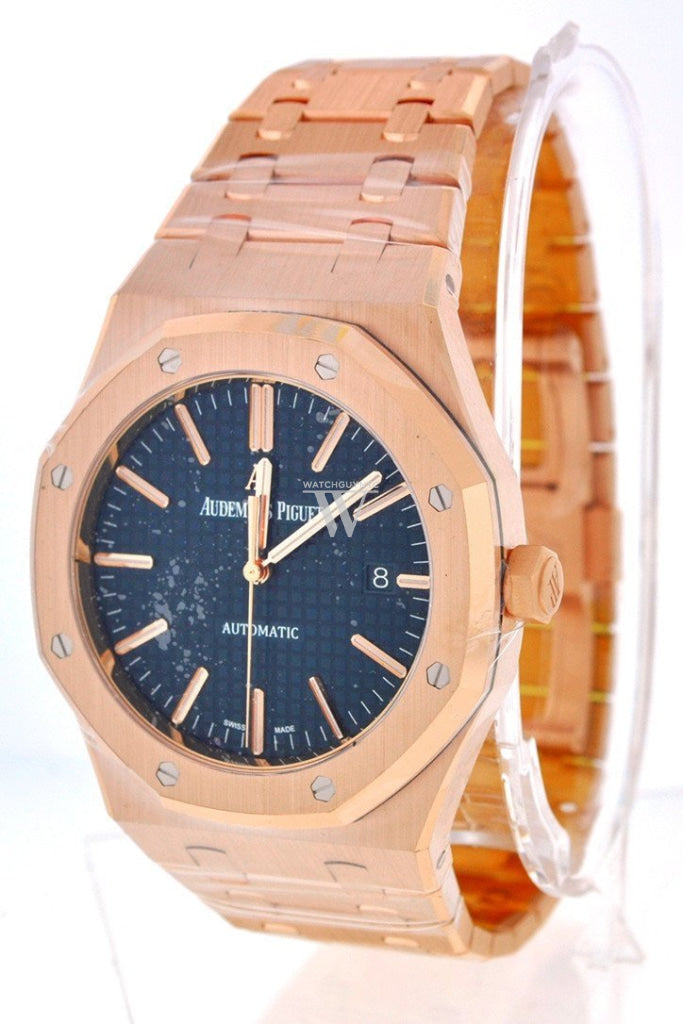 Audemars Piguet Royal Oak Selfwinding Automatic Blue Dial 18Kt Pink Gold Mens Watch