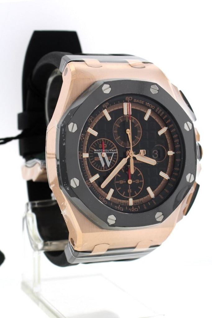 Audemars Piguet Royal Oak Offshore Black Mega Tapisserie Chronograph Dial Mens Watch