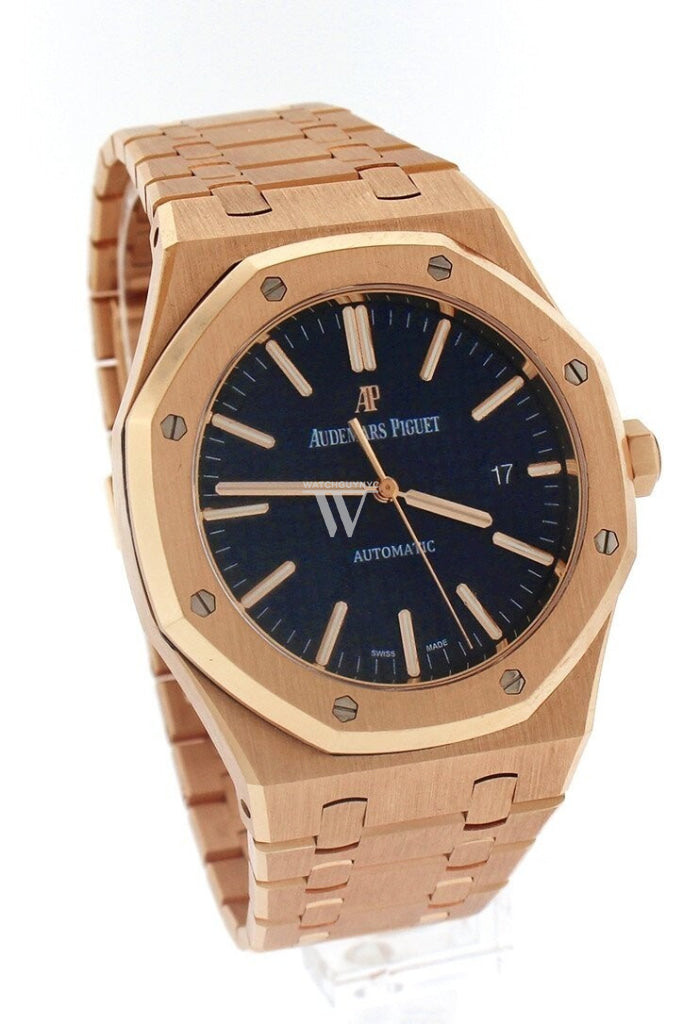 Audemars Piguet Royal Oak Selfwinding Automatic Blue Dial 18Kt Pink Gold Mens Watch