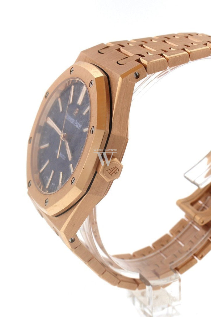Audemars Piguet Royal Oak Selfwinding Automatic Blue Dial 18Kt Pink Gold Mens Watch