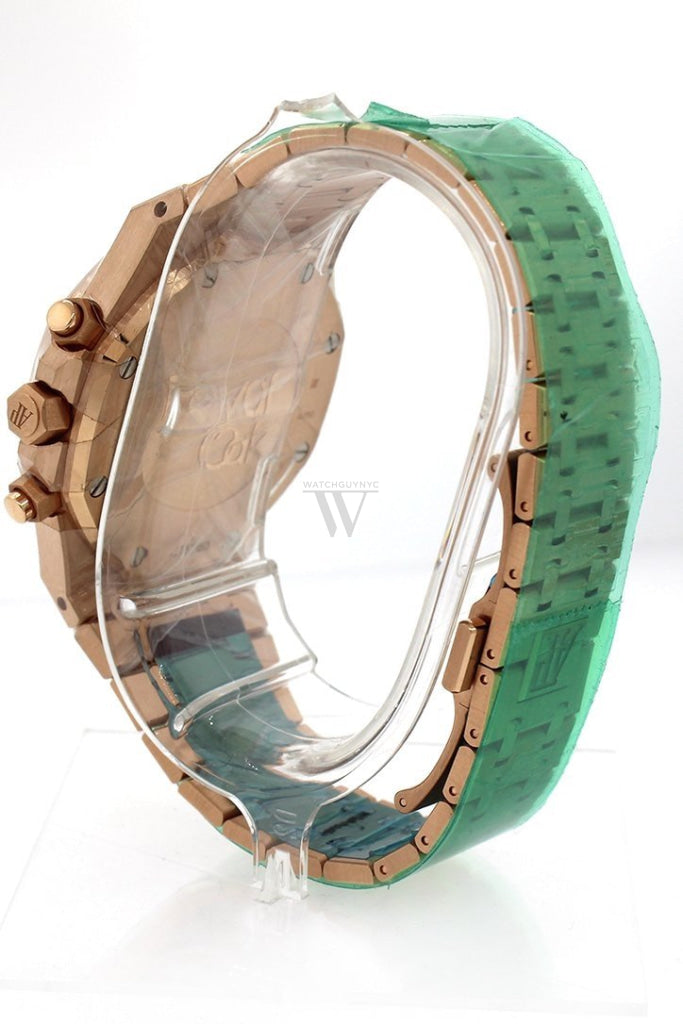 Audemars Piguet Royal Oak Blue Grande Tapisserie Dial Mens 18K Rose Gold Watch 26331Or.oo.1220Or.01