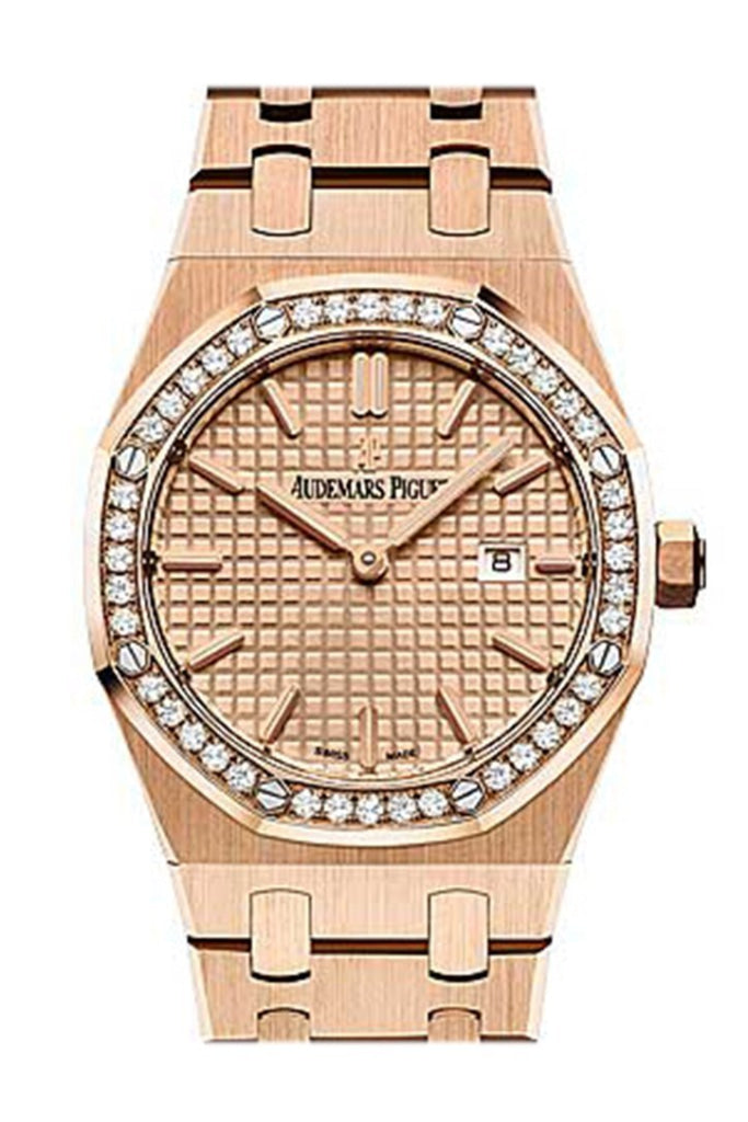 Audemars Piguet Royal Oak In Rose Gold With Diamond Bezel 67651Or.zz.1261Or.03 Watch