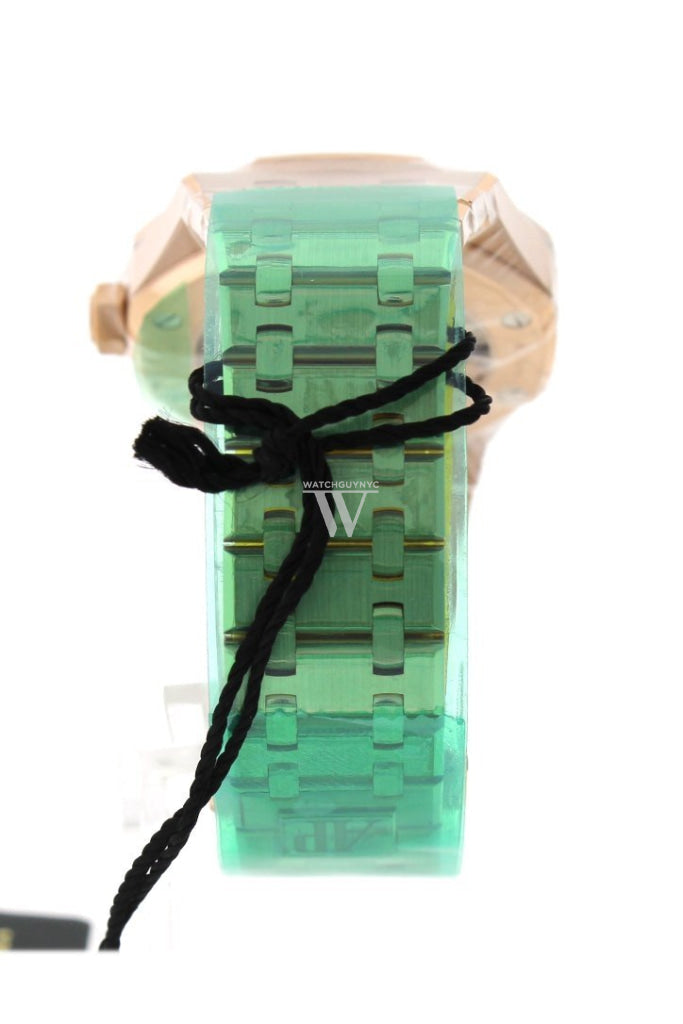 Audemars Piguet Royal Oak 37Mm Pink Gold-Toned Automatic 18K Gold Ladies Diamond Watch