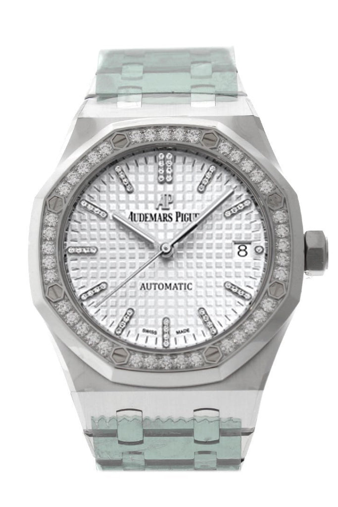 Audemars Piguet Royal Oak 37Mm Rhodium-Toned Diamond Dial Titanium 15453Ip.zz.1256Ip.01 Rhodium