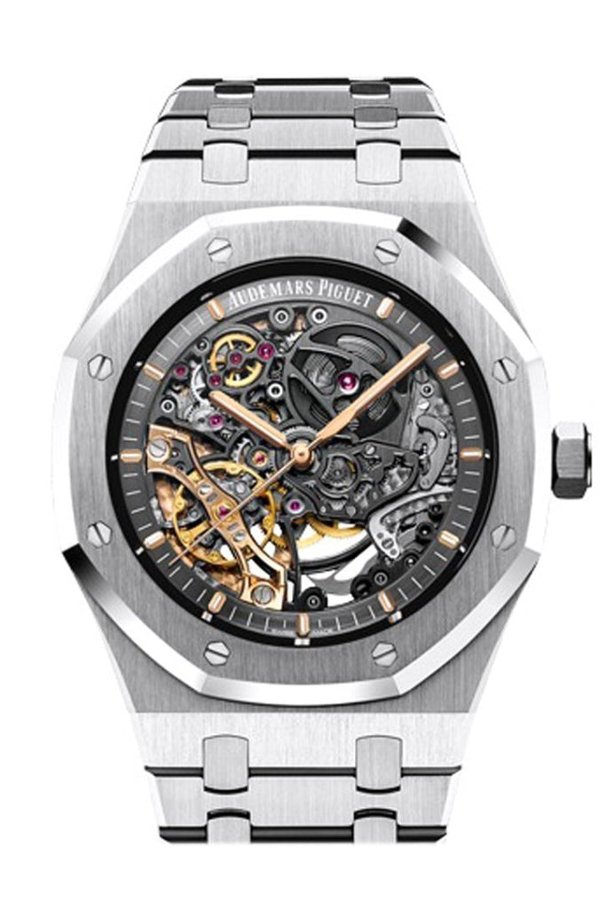 Audemars Piguet Royal Oak 41Mm Slate Grey Openworked Dial Stainless Steel Bracelet Mens Watch