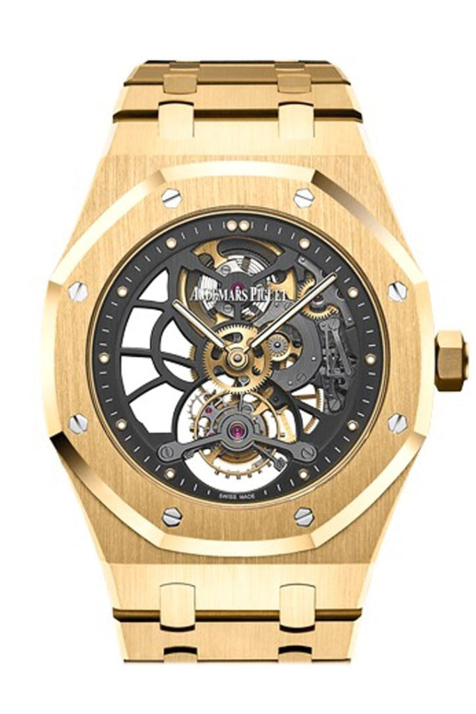 Audemars Piguet Royal Oak 41Mm Tourbillon Extra- Thin Slate Grey Skeleton Dial 18K Yellow Gold Mens