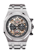 Audemars Piguet Royal Oak 44Mm Tourbillon Chronograph Openworked Rhodium Dial Titanium Mens Watch