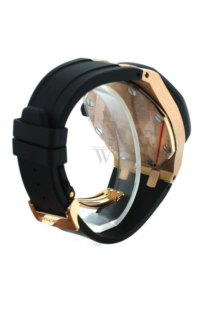Audemars Piguet Royal Oak Offshore Black Dial 18Kt Rose Gold Rubber Chronograph Mens Watch