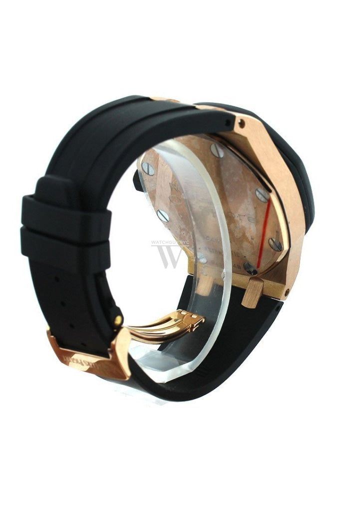 Audemars Piguet Royal Oak Offshore Black Dial 18Kt Rose Gold Rubber Chronograph Mens Watch