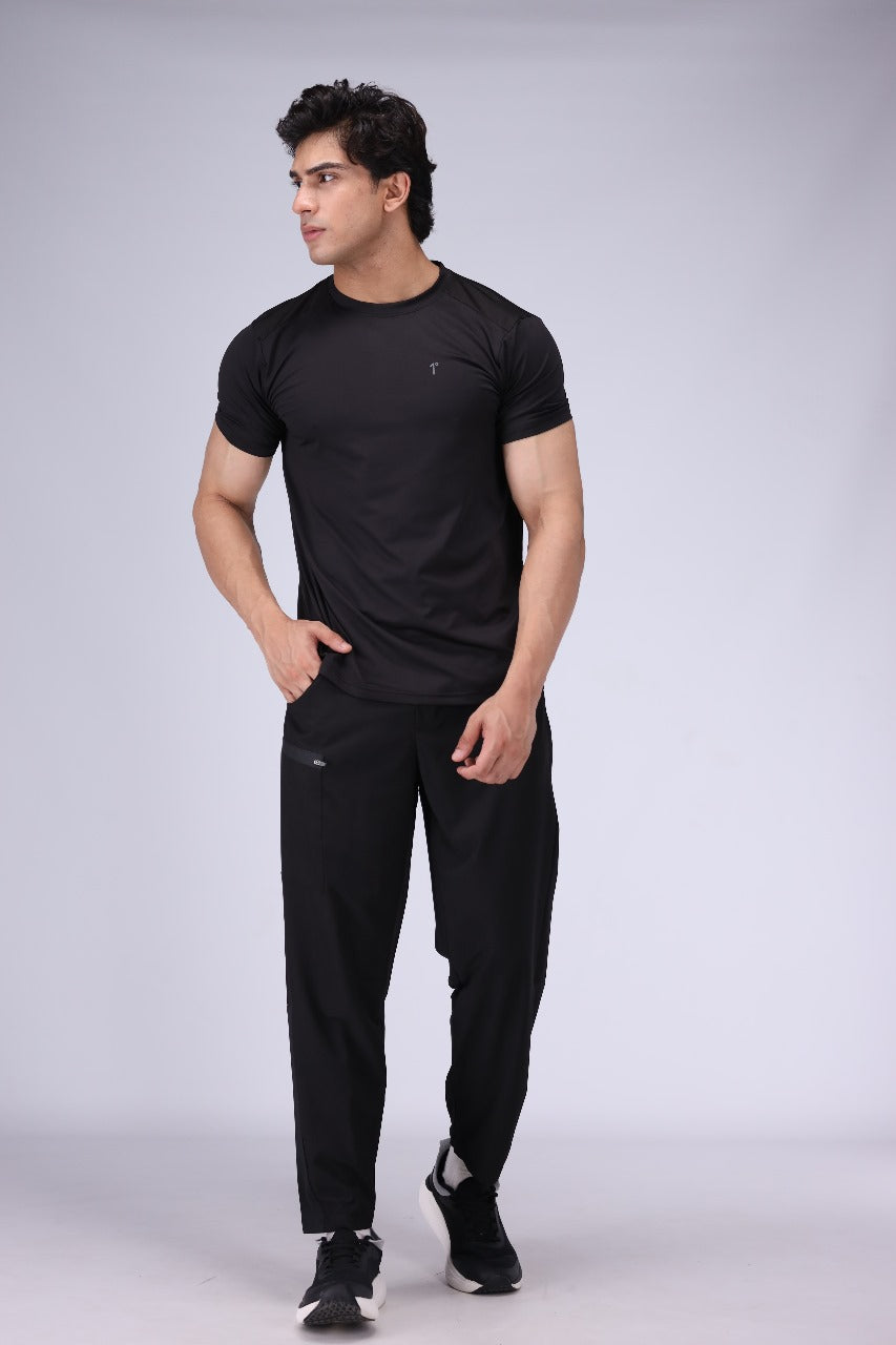 Black One Degree Tee With Contrast Mesh