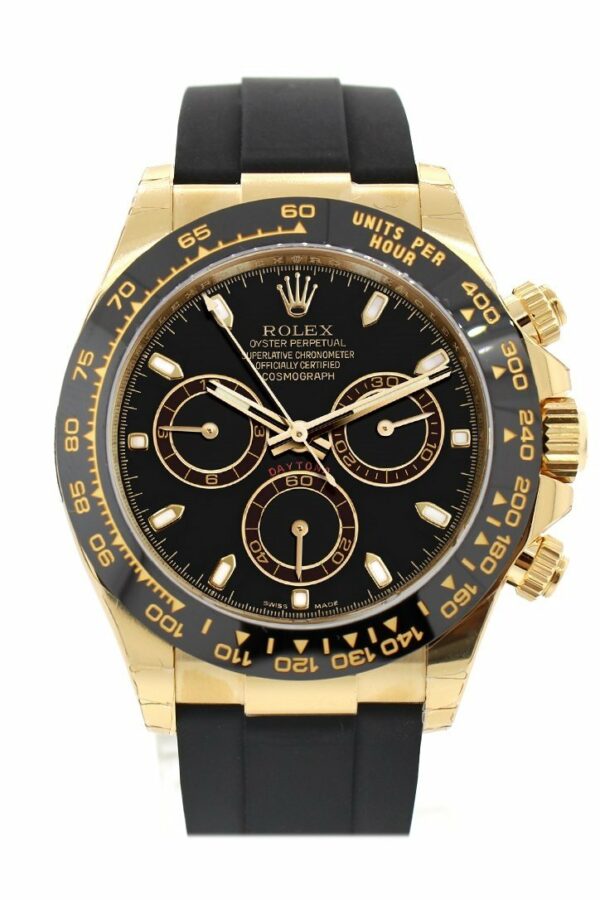 Rolex Oyster Perpetual Champagne Dial Automatic Mens Chronograph Watch 116518Ln Black