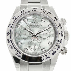 Rolex Cosmograph Daytona Mother Of Pearl Diamond Dial White Gold Oyster Mens Watch 116509