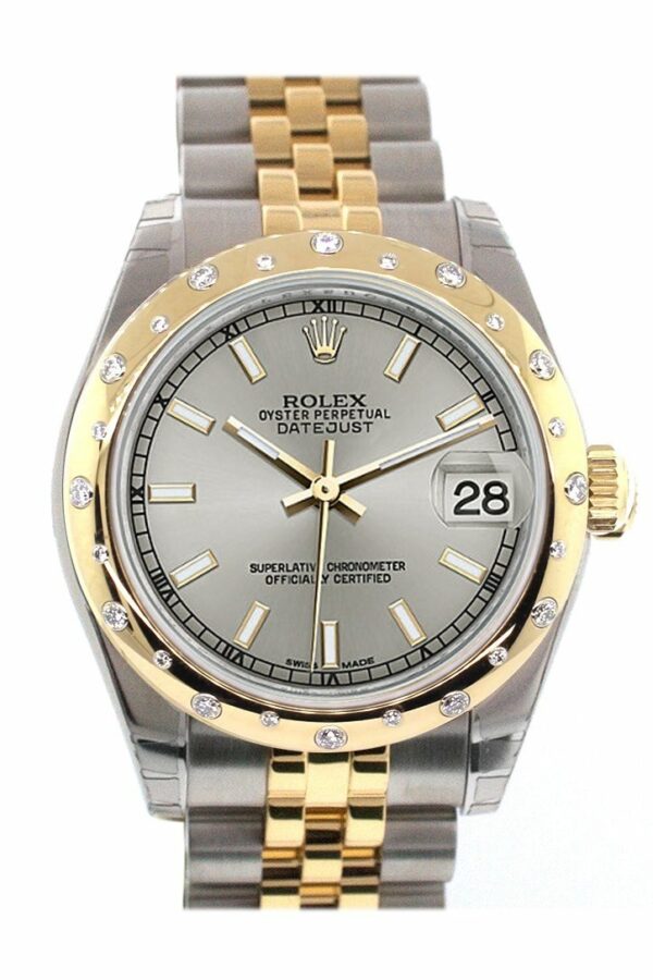 Rolex Datejust 31 Silver Dial Diamond Bezel 18K Gold Two Tone Jubilee Ladies 178343 / None Watch