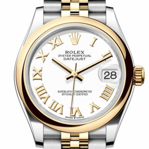 Rolex Datejust 31 White Roman Dial Yellow Gold Steel Jubilee Ladies Watch 278243 278243-0002