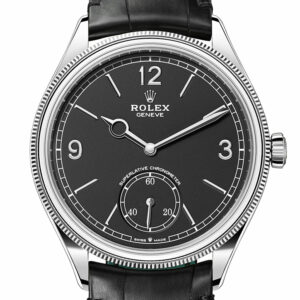 Rolex 1908 39mm Intense Black Dial White Gold Men's Watch 52509