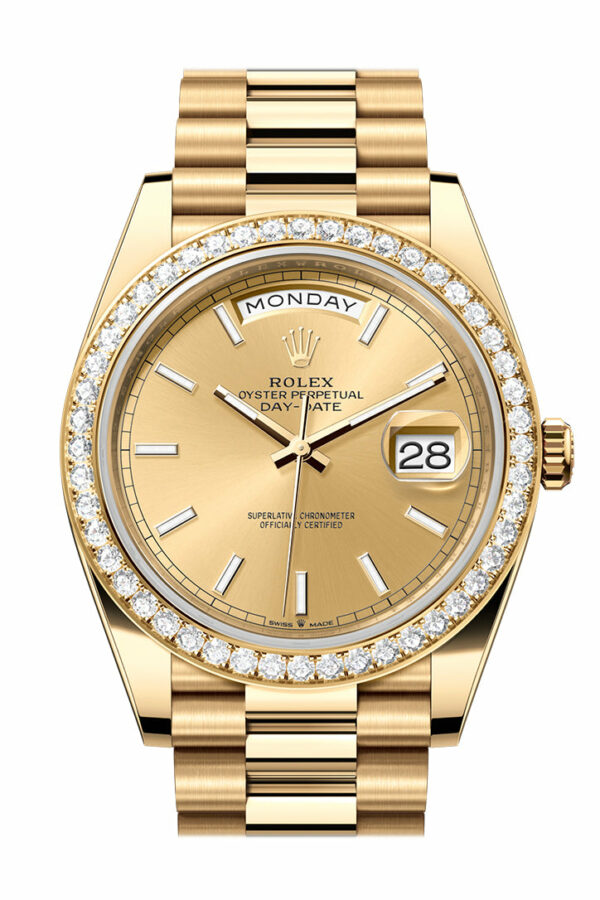 Rolex Day-Date 40 Champagne Dial Yellow Gold President Men's Watch 228348RBR