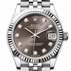 Rolex Datejust 31 Brown Diamond Dial Fluted Bezel Jubilee Ladies Watch 278274 278274-0008