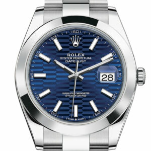 Rolex Datejust 41 Blue Fluted Dial Oyster Men's Watch 126300 126300-0023