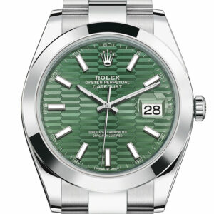 Rolex Datejust 41 Green Fluted Dial Oyster Men's Watch 126300 126300-0021