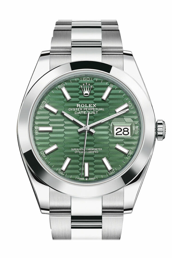 Rolex Datejust 41 Green Fluted Dial Oyster Men's Watch 126300 126300-0021