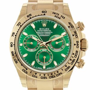 Rolex Cosmograph Daytona Green Dial 18K Yellow Gold Oyster Mens Watch 116508