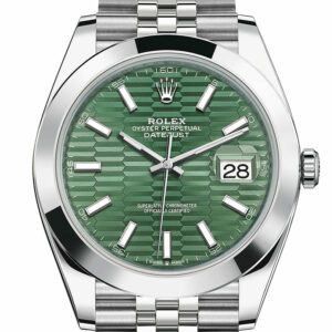 Rolex Datejust 41 Green Fluted Dial Jubilee Men's Watch 126300 126300-0022