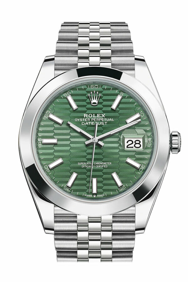 Rolex Datejust 41 Green Fluted Dial Jubilee Men's Watch 126300 126300-0022