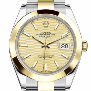 Rolex Datejust 41 Champagne Fluted Dial 18k Yellow Gold Oyster Men's Watch 126303 126303-0021