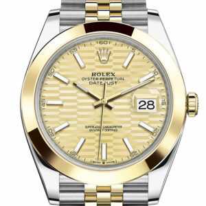 Rolex Datejust 41 Champagne Fluted Dial 18k Yellow Gold Jubilee Oyster Men's Watch 126303