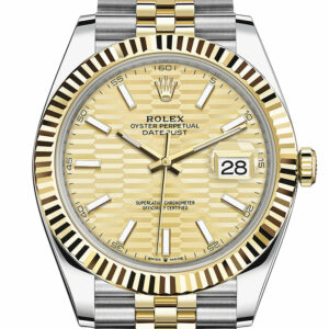 Rolex Datejust 41 Champagne Fluted Dial 18k Yellow Gold Jubilee Men's Watch 126333 126333-0022