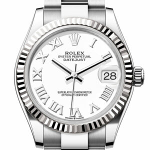 Rolex Datejust 31 White Roman Dial Fluted Bezel Ladies Watch Fluted Bezel Ladies Watch278274 278274-0009