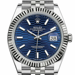 Rolex Datejust 41 Blue Fluted Dial White Gold Jubilee 126334 126334-0032