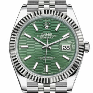 Rolex Datejust 41 Green Fluted Dial  White Gold Jubilee 126334 126334-0030