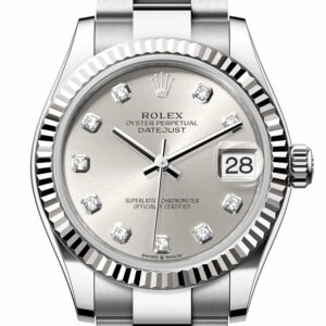 Rolex Datejust 31 Silver Diamond Dial Fluted Bezel Ladies Watch 278274 278274-0029