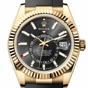 Rolex Sky Dweller 42 Black Dial Yellow Gold Mens Watch 336238