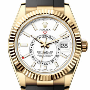 Rolex Sky Dweller 42 Intense White Dial Dial Yellow Gold Mens Watch 336238