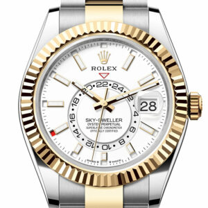 Rolex Sky Dweller 42 Intense White Dial Yellow Gold Stainless Steel Oyster Mens Watch 336933-0005 336933 New Release Model 2023