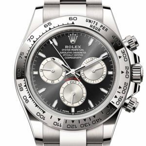 Rolex Daytona 40 Bright Black and Steel Dial White Gold Mens Watch 126509