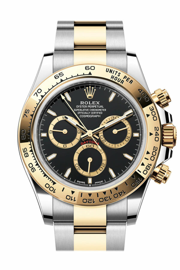 Rolex Daytona 40 Black Dial Yellow Gold Stainless Steel Mens Watch 126503