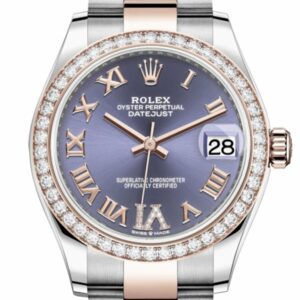 Rolex Datejust 31 Aubergine Vi Diamonds Dial Diamond Bezel Rose Gold Two Tone Watch 278381Rbr 278381