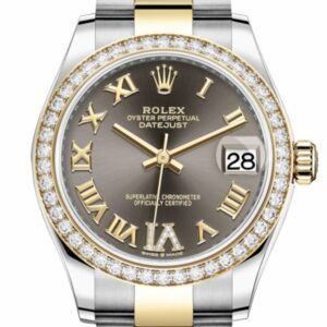 Rolex Datejust 31 Dark Grey Vi Diamond Bezel Yellow Gold Two Tone Watch 278383Rbr 278383