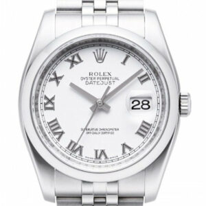 Rolex Datejust 36 White Roman Dial Jubilee Mens Watch 116200 / None