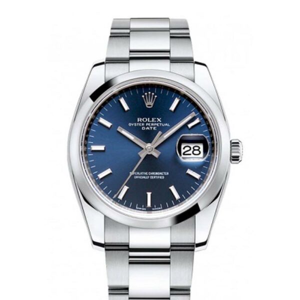 Rolex Date 34 Blue Dial Stainless Steel Mens Watch 115200