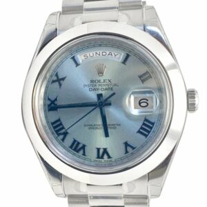 Rolex Day-Date Ii 41 Ice Blue Dial Platinum President Mens Watch 218206