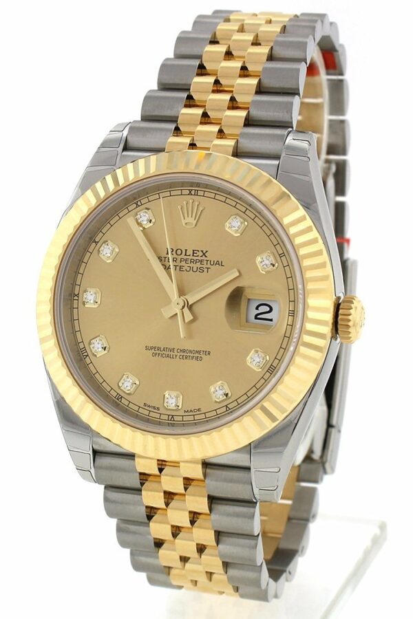 Rolex Datejust 41 Champagne Diamonds Steel And 18K Yellow Gold Mens Watch 126333